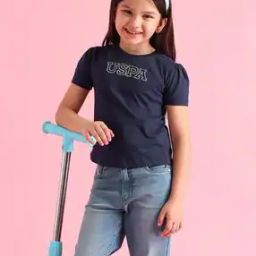 Girls Brand Embroidered Regular Fit Crew-Neck T-Shirt-picture-33