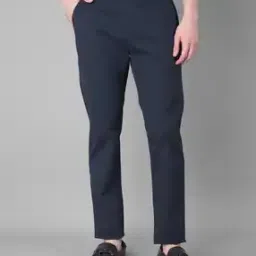 Men Flat-Front Slim Fit Trousers-image-21