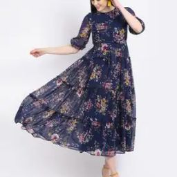 Floral Print Fit & Flare Dress-image-58