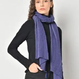 Women Textured Scarf with Tassel Accent-52