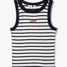 Girls Logo Embroidered Sleeveless Slim Fit Tank Top-image-1