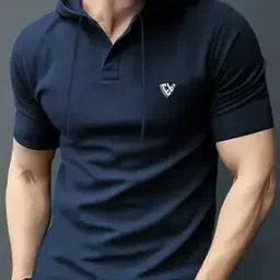 Men T-Shirt with Hooded Neck-image-12