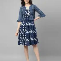 Women Printed Sleeveless Dress-image-26