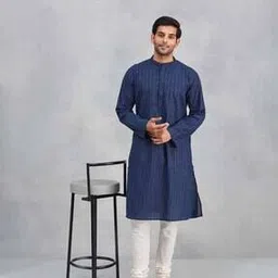 fabindia Men Slim Fit Long Kurta-picture-35