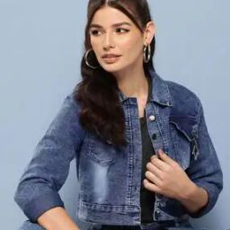 Women Regular Fit Denim Jacket with Flap Pockets-picture-16