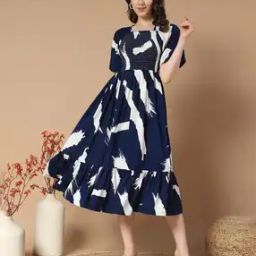 Women Abstract Fit and Flare Dress-image-4