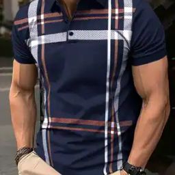 Men Geometric Print Relaxed Fit Polo T-Shirt-image-23
