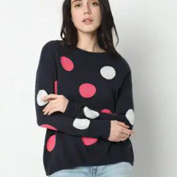 Women Geometric Print Round-Neck Pullover-image-43