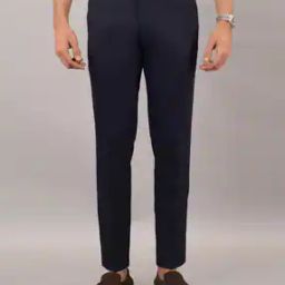Men Flat-Front Slim Fit Trousers-image-97
