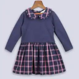 Checked Fit and Flare Dress-image-30