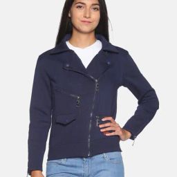 campus sutra Zip-Front Jacket with Flap Pocket image 1