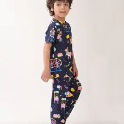 Boys Printed T-Shirt with Pyjamas-image-87