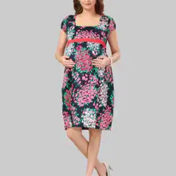 Floral Print Square-Neck A-Line Dress-image-11