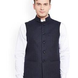 Men Regular Fit Nehru Jacket with Welt Pockets-41