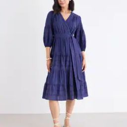 Women Midi Self-design Dress-image-5
