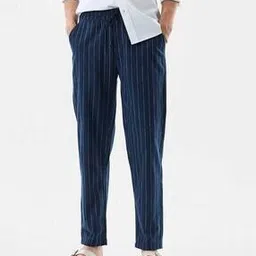 snitch Men Stripes Straight Fit Trousers-picture-29