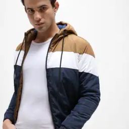 Colourblock Hooded Zip-Front Jacket-picture-20