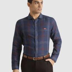 Men Checked Regular Fit Shirt with Spread Collar-image-11