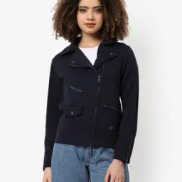 Bikers Jacket with Zip Front-image-53