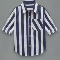 Boys Striped Regular Fit Shirt with Patch Pocket-image-9