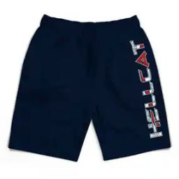Typographic Print Flat-Front Shorts-image-48