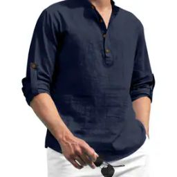 Men Mandarin Collar Short Kurta-image-62