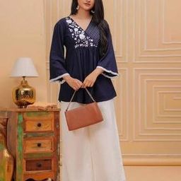 Women Embroidered Flared Tunic-image-88