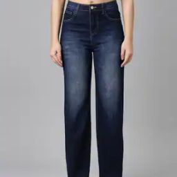 Lightly Washed High-Rise Straight Jeans-image-76