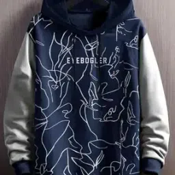 Men Printed Regular Fit Hoodie with Full Sleeves-picture-51