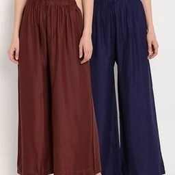 Women Pack of 2 Palazzos with Elasticated Waist-image-57