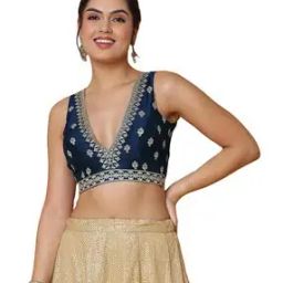 Embellished Back-Open Blouse-25