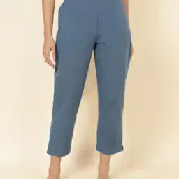 fabindia Slim Fit Flat-Front Trousers-picture-46