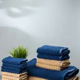 Set of 14 Striped Cotton Towels-picture-44