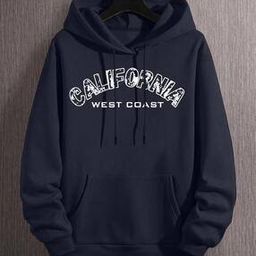 Women Typographic Print Hoodie with Kangaroo Pocket-picture-13