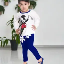 Boys Micky Mouse Print Pants & T-Shirt Set-image-34