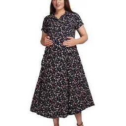 mamma's maternity Floral Print A-line Dress-picture-32