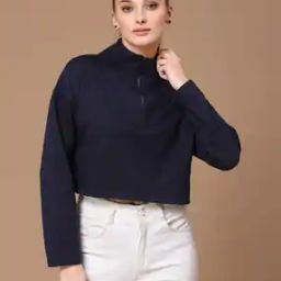 Women Regular Fit Crop Sweatshirt-picture-22
