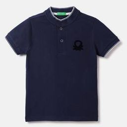 united colors of benetton Henley T-Shirt with Logo Embroidery-picture-27