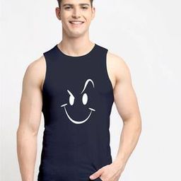 Men Smiley Print Round-Neck Vest-image-44