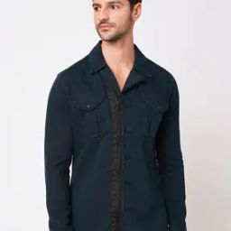 Men Zip-Front Slim Fit Shirt-image-87