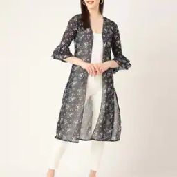 Floral Print Open-Front Shrug-46
