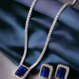 Women Stone-Studded Necklace & Earrings Set-17