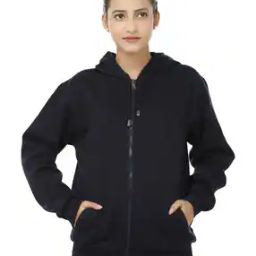 Hooded Sweatshirt with Zip Closure-image-119