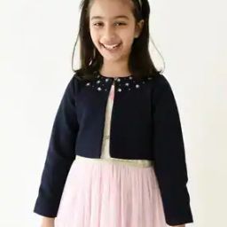 Girls Embroidered Shrug with Full Sleeves-image-59
