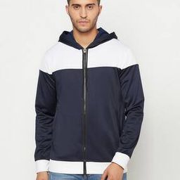 Colour-Block Zip-Front Hoodie-image-82