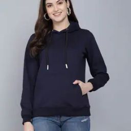 Women Regular Fit Hoodie with Kangaroo Pocket-image-39