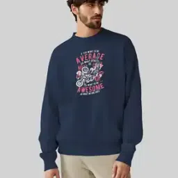 Men Graphic Print Sweatshirt with Crew Neck-picture-46