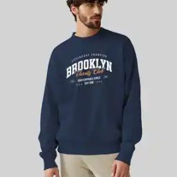 Men Typographic Print Sweatshirt with Crew Neck-image-92