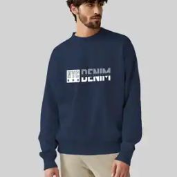 Men Typographic Print Sweatshirt with Crew Neck-image-98