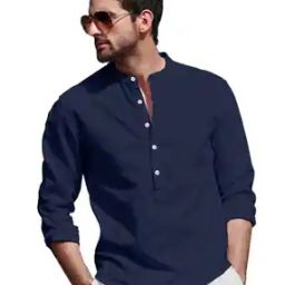 Men Regular Fit Short Kurta with Patch Pocket-image-83